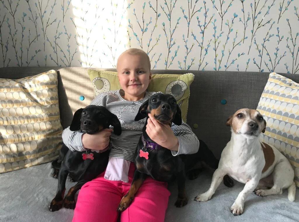 Ruby with George, Belle and Rose